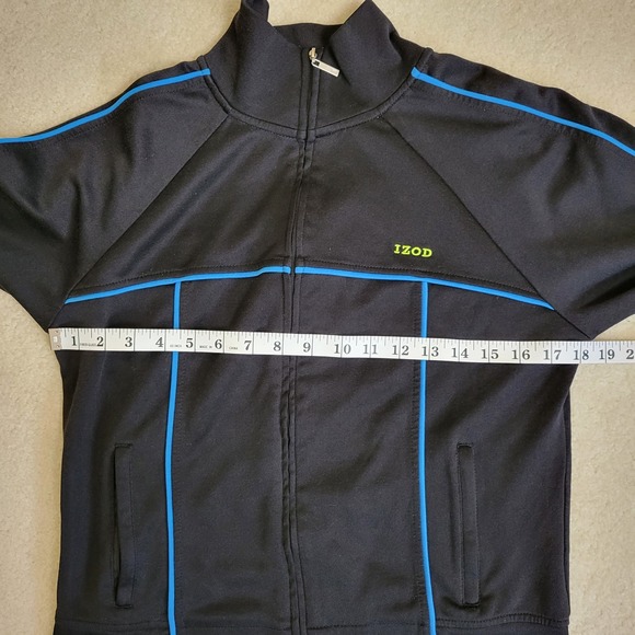 IZOD Movement Track Jacket Womens Medium Zip Blue Black Activewear Pockets - Picture 9 of 12